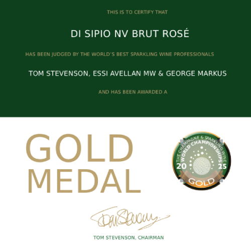 The Champagne & Sparkling Wine World Championships 2025 Gold Medal - Di Sipio Brut Rosé