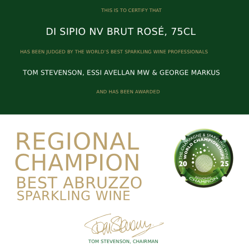 The Champagne & Sparkling Wine 2025 World Championships Regional Champion - Di Sipio Brut Rosé